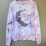 Awake “Good vibes only” tie dye boho crewneck sweatshirt Photo 0