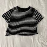 H&M white & black stripped crop top Photo 1