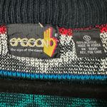 Vintage 70s Sasson Fair Isle V Neck Cardigan Sweater Oo La La Small Retro Black Photo 11