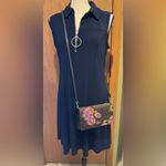 Roz & Ali Navy Sleeveless Dress with Zipper Detail Photo 6