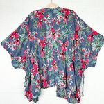 Haute Hippie  Claire Tropical Floral Kimono Cover Up 1X Macaw Birds Beach Photo 1