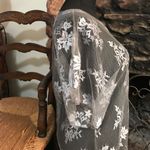 Indah  Sheer Gray Floral Lace Dress/Cover-Up Photo 4