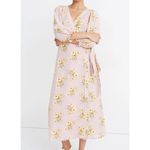 Madewell  Linen-Blend Ruffle-Cuff Wrap Dress in Dutch Dandelions medium Photo 1