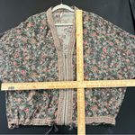 Free People  Windflowers Printed Kinched Zip Kimono Grey XS/S Photo 6