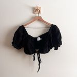 Princess Polly  Puff Sleeve Tie Front Crop Top Size 8 Photo 3