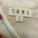 THML Multi Colored Tassel Cream Tank Blue Gingham Ribbon Ties size Small Photo 4