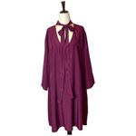 Amanda Uprichard GB X  Maroon Gwynnie Bee Long Sleeve Tie Neck Shift‎ Dress 2X Photo 1