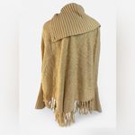 Storybook knits tan knit poncho shrug fringe hem boho hippie festival Large Photo 2