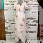 New Floral Sheer Wrap Dress with Satin Slip Size L Photo 1