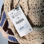 ZARA New  Crochet Knit Hooded Short Sleeve Sweater size M Photo 5