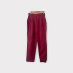 Vintage Rare Leather Fuchsia Pink High Rise Pleated Straight Leg Pants XS Photo 7