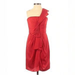 BCBGMAXAZRIA  | Holiday Party Red Formal One Shoulder Cocktail Dress Size 2 XS Photo 2