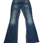 Silver Jeans Womens Eden Flare 30" Medium Wash Low Rise Y2K Western Thick Stitch Photo 0