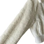 Urban Outfitters Outfitter Sherpa Fuzzy Zip Up Cropped Ivory Womens Jacket SZ M Photo 4