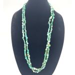 Mother of Pearl Double Stand Long Necklace Green Photo 2
