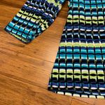 Rafaella Women's 2X Blue Green Black Geometric Print 3/4 Sleeve Top Embellished Photo 2