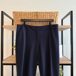 Talbots Signature Slim Leg Mid-Rise Navy Woven Career Dress Pant Trouser, 12 Photo 1