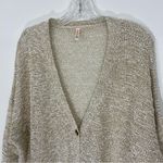 Raga  Metallic Button Down Cardigan Sweater Beige Size Medium Photo 2