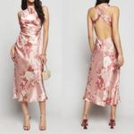 Reformation NWT Casette Maxi Silk Dress in Bellini Pink Floral Photo 1