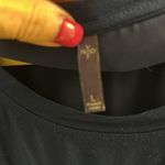 NYDJ size large navy 3/4 sleeve stretchy jersey in front and chiffon like back Photo 6