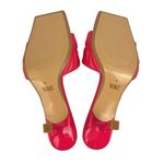 ZARA  Pink Leather Quilted Strap Square Toe Stiletto Slip On Heels Sandals Sz 7.5 Photo 3