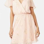 JustFab Peach Chiffon Blouson Wrap Dress Photo 0