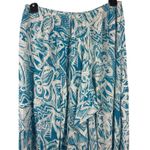 JW Style Turquoise White Floral Ruffle Asymmetrical Elastic Waist Skirt XL Blue Photo 4
