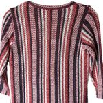 Soft Surroundings Montego Bay Sweater Size XS Dusty Red Blue White Open Knit Photo 6