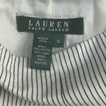 Ralph Lauren  Skirt Size 16 100% Cotton/Linen White w/ Black Pinstripe Trumpet Photo 4