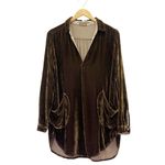 CP Shades Teton Tunic Size XS Brown Velvet Lagenlook Flowy Boho Top Made in USA Photo 6