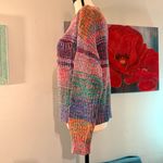 Gap  Womens Shaker Stitch Knit Pocket Sweater Rainbow Multi Color Kidcore M Photo 2