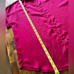 HOTOUCH Hot Pink Fuchsia Silky Button Front Short Sleeve Blouse Size Small Photo 8