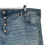 Old Navy Light Wash Denim Skirt Raw Hem Button Fly Boho Festival Womens 28 Plus Photo 1