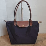 Longchamp Tote Bag in Navy and Brown Photo 0
