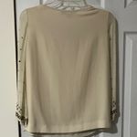 Diane Von Furstenberg  DVF | Beige Bronze Studded Rhinestone Blouse Size 0 Photo 7