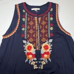 Andrée Andree‎ By Unit Johnny Embroidered Navy dress Size Medium Floral Embroidery Photo 3
