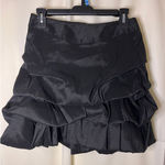 Black Satin Tiered Ruffle Mini Skirt Party‎ Cocktail Evening Wear Size undefined Photo 0