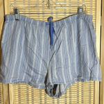 Victoria's Secret Vintage Y2K Blue White Striped Sleep Shorts 100% Cotton Medium Photo 0