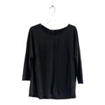 ZARA  W&B Collection Black Leather Collar Gray Dolman Top Back Zip size large Photo 1