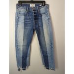 frame denim Nouveau Le Mix Jeans Colorblocked Distressed Cropped Size 26 Photo 1