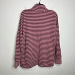 L.L. Bean pink & navy blue striped quarter‎ zip pullover women’s size XL casual Photo 7