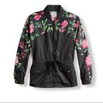 Juicy Couture Juicy by  Lightweight Black Pink Floral Zip Up Track Jacket sz XS Photo 3