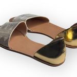 Loeffler Randall new  ❁ Sawyer Snake Flat Sandals ❁ Ivory Metallic Gold Leather ❁ Photo 5