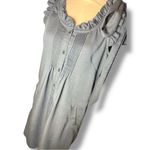 NWOT New York & Company Blue Grey Sleeveless Ruffle Shoulder Bow Dress Size S Photo 1