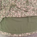 Free People Vintage  Fully Lined Green, Brown and Tan Floral Skirt Size 7 EUC Photo 3
