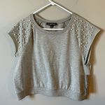 Almost Famous pearl faux beads top in a size large NWT pearl beads on sleeves Photo 9