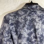 Solitaire NWT Medium Jacket Cardigan Blue Printed Faux Suede Moto Waterfall Cute Photo 5