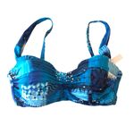 Bleu Rod Beattie  Bikini Top Shirred Underwire Crossover Straps Blue 36D Photo 2