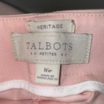 Talbots Heritage Crop Pants Sz 16P Light Pink Side Zip Cotton Stretch Flat Front Photo 2