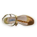 Prada  Sandals, Gold Bronze, Swarovski Crystals, NEW Photo 2
